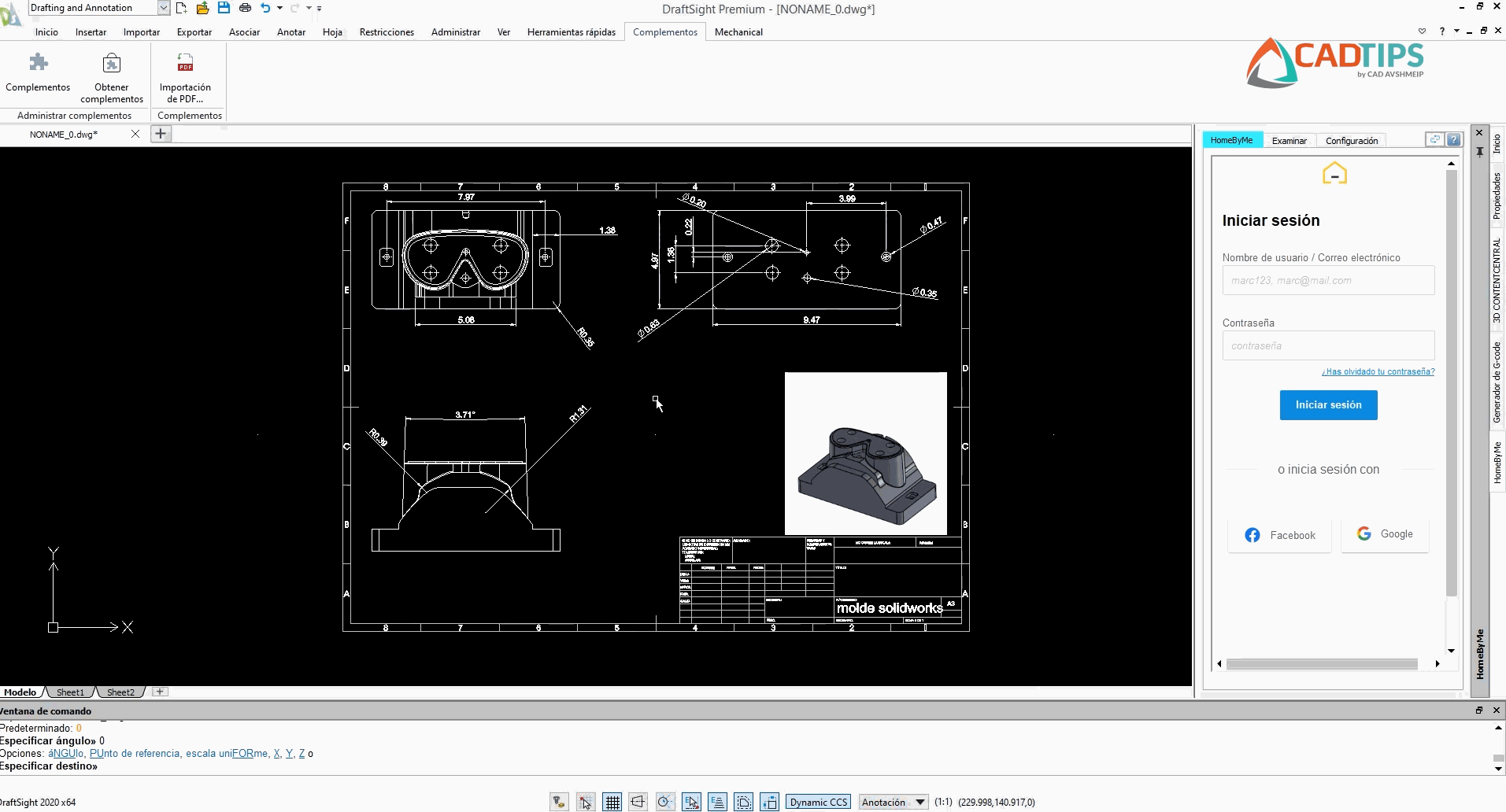 DrafSight Importar Archivo PDF A DWG CAD AVSHMEIP